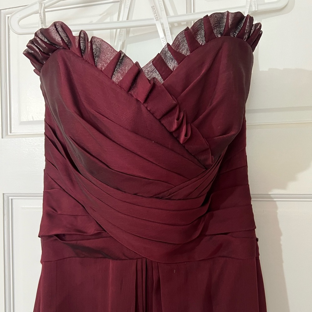 Belsoie Burgundy Gown - Picture 4 of 8